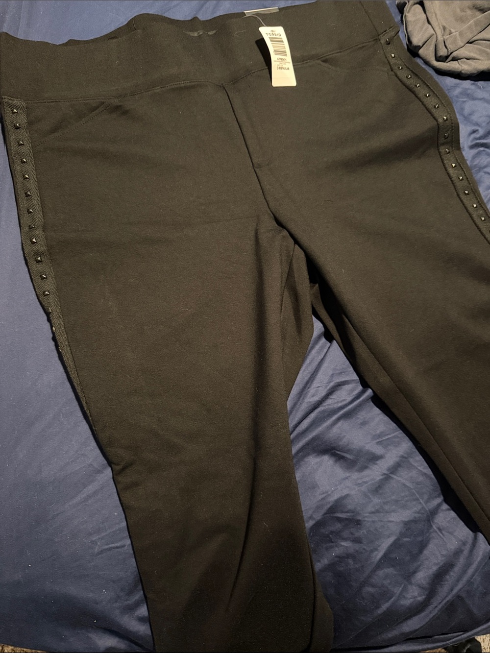 torrid Black Stretch Ponte Joggers with Studded Side Trim